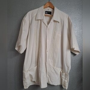 Guayaberas Finas Villanueva Men's Off White Button Down Shirt